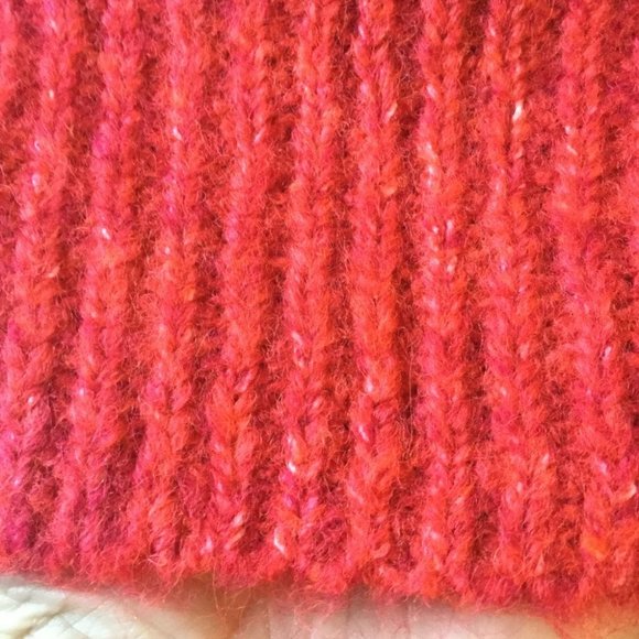 NWT Red Marled cable knit popcorn stitch Sweater - Picture 5 of 7